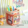 Criativo bonito vento porco caneta titular desktop cartoon grande capacidade caixa de armazenamento menina estudante multi-funcional papelaria caixa de caneta