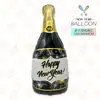 Feliz Ano Novo Balões de Folha de Alumínio de 18 polegadas Celebre a Véspera de Ano Novo com Estrelas Cadentes, Taças de Vinho e Estrelas de Cinco Pontas Decorações de Feliz Ano Novo
