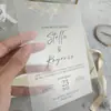 Porta-cartão folio para convite de casamento em veludo cor champanhe, cartão de votos, convite em acrílico fosco, convite impresso personalizado