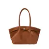 Bolso tote de cubo retro popular de este año para mujer 2026 Otoño nuevo bolso de hombro único plisado color liso bolso para axila para ir al trabajo