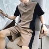 Traje POLO informal de verano para hombre, pantalones cortos de manga corta, deportivo de dos piezas, 2024