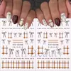 Belleza Total Transfronterizo Nuevas Pegatinas para Uñas Ins Francesas Cuadrícula Tic-Tac-Toe Línea Moño Pegatinas para Uñas