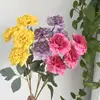 4 Rosas Artificiais com Bordas Queimadas para Decoração de Casamento, Decoração de Hotel e Casa, Arranjo Floral, Rosas Vintage na Cor Café de Outono