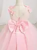 Vestido de verano para niña, estilo princesa, ligero, con bordado floral y falda acampanada, adecuado para niñas pequeñas, damitas de honor o como atuendo de actuación.