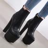 Botines Cortos para Mujer para Otoño e Invierno, con Plataforma Alta, Forro de Felpa, Tacones Gruesos, Tallas Pequeñas, Botas Martin Cool y Elegantes, Impermeables, Tallas Grandes, Tacones Altos