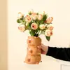 Florero de Cerámica Estilo Ins Capibara Arreglo Floral Decoración para Flores Frescas, Flores Secas, Hidroponía, Mesa de Comedor, Sala de Estar, Adorno de Entrada