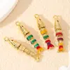 Colgante Versátil de Joyería con Accesorios de Esmalte Colorido Tachonado de Diamantes Chapado en Cobre Dorado Transfronterizo Europeo y Americano de Lujo Ligero de Gama Alta para Mujeres DIY