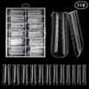 Molde para uñas con 120 extensiones de cristal en caja, con escala, soporte sin papel, pegamento para extensiones, molde transparente para uñas