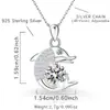 Comercio Exterior Transfronterizo Plata de Ley S925 Amazon Nuevo Modelo Delfín de Piedra Natal Doce Completo de Diamante Colgante Collar Simple Versátil