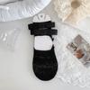 Calcetines Ocultos de Tiras con Lazo para Mujer, Calcetines de Malla Hueca Finos de Verano Estilo Ballet Lolita, Calcetines Invisible Antideslizantes