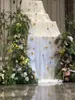 Cascada Blanca Transparente Tela de Malla Drapeada Gasa de Boda Diseño de Escena Malla Suave Color Sólido