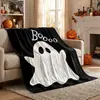 2026 Nueva Manta de Franela de Calabaza Fantasma Tema Personalizado de Halloween Manta para Sofá Manta Retro 3D