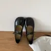 Sapatos Mary Jane estilo retrô com bico dividido para mulheres, salto baixo, de amarrar, boca rasa, sapatos de uso diário, senso de design de nicho, sapatilhas, estilo para noite