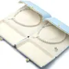 Caja de Regalo de Tres Piezas Doradas para Boda Caja para Collar de Perlas de Doble Apertura Caja de Regalo para el Día de la Madre Collar con Anillo de Perlas Pendientes