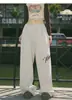 Pantalones Deportivos de Caída de Moda Estilo Urbano para Hombres y Mujeres, Primavera y Otoño Estampado de Letras Rectos Holgados Versátiles Casuales Largos