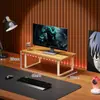 Prateleira de Armazenamento para Mesa, Suporte para Monitor de Computador, Organizador de Teclado, Suporte para Laptop