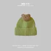 Gorro Infantil Yipan Verde Invierno Estilo Coreano Nuevo Niños Niñas Bebés Gorro de Algodón Añadido Gorro con Protección para los Oídos de Bebé