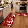 Alfombrilla de piso navideña transfronteriza, juego de dos piezas, alfombrilla para entrada de cocina, alfombrilla absorbente para baño, resistente a la suciedad, impermeable, fácil de mantener