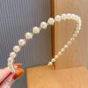 Corea del Sur Elegante Diadema Elegante para Mujer Parte Superior Craneal Alta Simple Clips para el Cabello Popular en Internet Lindo Otoño e Invierno Combinable Banda para el Cabello de Perlas Accesorios para el Cabello