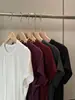 Dy4060 - Blusa Feminina Gola Redonda Lisa de Manga Curta, Macia e Justa, Versátil e Simples, para Primavera