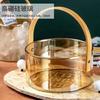 Cesta de frutas estilo nórdico de vidro de borosilicato alto, saladeira grande para sala de estar, simples, criativa, para fotos de celebridades da Internet, cesta de frutas