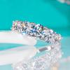 Anillo de Plata S925 con Diamante de Alto Carbono Incrustado Lujo Accesible Cuatro Garras Anillo de Diamante Súper Brillante Diseño de Nicho de Moda Anillo de Hilera para Mujer