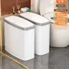 Lixeira de Fresta Estreita para Uso Doméstico, Novo Modelo 2024, Design de Luxo Leve de Alta Qualidade, Adequada para Banheiro, Vaso Sanitário, Sala de Estar, Cozinha, com Tampa, Aparência Elegante