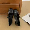 Zapatos Mary Jane Franceses de Tacón Grueso para Mujer, Nuevo Estilo Hada Primavera y Otoño 2026 con Lazo, Elegantes Zapatos de Salón Plateados de Boca Baja