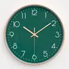Reloj de pared para uso doméstico, reloj simple de pared para sala de estar y dormitorio, reloj de cuarzo, no requiere perforación, forma redonda, disponible para venta al por mayor