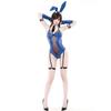 Original Bunny Sex Couro Envernizado Peito Aberto Macacão COS Bidimensional Terno Bonito Puro Azul