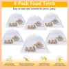 5 Coberturas de Comida, Coberturas à Prova de Poeira, Coberturas Transparentes para Vegetais, Coberturas Retangulares Dobráveis Anti-Mosquito, Coberturas de Mesa para Piquenique ao Ar Livre