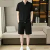 Traje Casual Delgado de Verano 2026 Simple Cómodo Transpirable Holgado Versátil Manga Corta Pantalones Cortos Conjunto de Dos Piezas