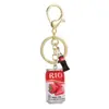 Latas acrílicas de simulación botella de bebida botella de vino accesorios para joyería DIY llavero creativo colgante para mochila escolar de estudiante