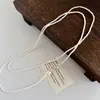 Pulseira Wrap Colar Longo de Pérolas Naturais Brancas Contas Outono Inverno Empilhável Design Simples de Nicho de Luxo Feminino