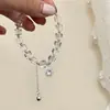Pulseira Branca de Cristal Transparente Simples, Fashion, de Luxo Leve, Alto Padrão, Design de Nicho Elegante, Pulseira da Moda Tendência para Mulheres