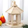 Comedero para Pájaros de Exterior a Prueba de Lluvia Alimentador de Pájaros Silvestres Paisaje de Patio Exterior Balcón Comida para Pájaros Compasiva Casa para Pájaros Jardín