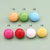 Aretes Redondos de Parche Estilo Japonés Macaron, Media Luna Hinchados, Frescos, Dulces, Lindos, Versátiles, de Resina, para Estudiantes
