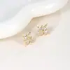 Pendientes Sencillos de Lujo Ligero con Circonita de Estrella, Aguja de Plata de Ley 925, Pendientes de Moda Elegantes, Pendientes de Nicho de Gama Alta para Mujer