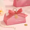 Anillo de Madera Creativo de Lujo Ligero 2026 Nuevo Estilo Bolsa de Dulces de Boda Caja de Boda Caja de Regalo de Boda Morada de Gama Alta