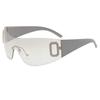 Nuevas gafas de sol extranjeras sin montura Moda europea y americana Gafas estéreo de influencer de internet Personalidad Amazon Gafas de sol Y2K para mujer