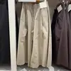 Calça Feminina Nova Primavera/Verão 2026 Calça-Saia Casual Solta Cintura Elástica Perna Larga Reta Cropped 485593