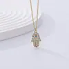 Collar de Doble Capa Serie Ojo de Pavo Damila Colgante Mano de Fátima Hamza Plata de Ley S925 Accesorios