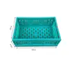 Cesta Plegable de Plástico para Frutas y Verduras, Cesta de Exhibición Verde Extra Gruesa para Promoción y Rotación en Supermercado y Frutería