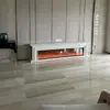 Móvel de TV com Lareira Estilo Francês 1.8/2.2/ 2.4m Feito de Madeira Maciça para Uso Doméstico na Sala de Estar com Decoração de Chama Simulada e Aquecimento Elétrico