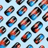 Piezas de Arte para Uñas de Fuegos Artificiales Coloridos de Año Nuevo Parche para Uñas Cuadrado Europeo Gradiente Desmontable Armadura para Llevar de Venta Caliente Transfronteriza