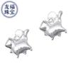 Pie de plata 999 gato orgulloso 3D gatito de plata dura mano DIY accesorios accesorios para pulsera accesorios de cuentas