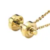 Suministro transfronterizo tendencia de moda colgante de mancuerna de acero de titanio collar de personalidad para hombre joyería fabricantes suministro directo