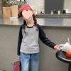 Camiseta de manga larga de estilo coreano con letras de algodón para niña, diseño otoñal, a juego con el color