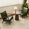 Cadeira Sofá Solitária de Madeira Maciça para Hotel e Pousada, Sofá de Lazer para Apartamento Pequeno, Conjunto de Mesa e Cadeiras para Loja de Chá com Leite e Café