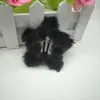 Horquilla con clip para el pelo de estrella de cinco puntas, accesorio para el pelo de niña, color beige peludo, para otoño e invierno